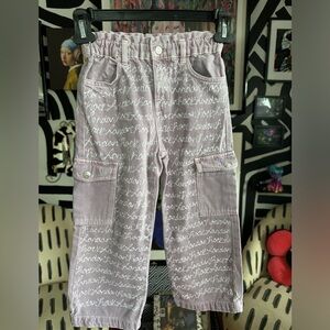 LONDON ROCK UPCYCLED TODDLER GIRLS ZARA CARGO PANTS SZ 4-5T